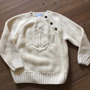 Janie & Jack Anchor Pullover Sweater w/ Buttons